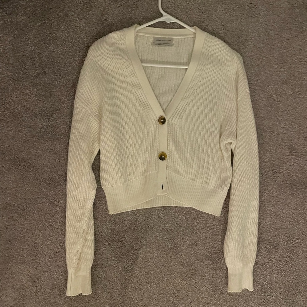 Urban Outfitters White Button Down Cardigan